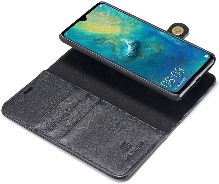 Huawei Mate 20 Echt Leren 2-in-1 Portemonnee Hoesje Zwart afbeelding 2