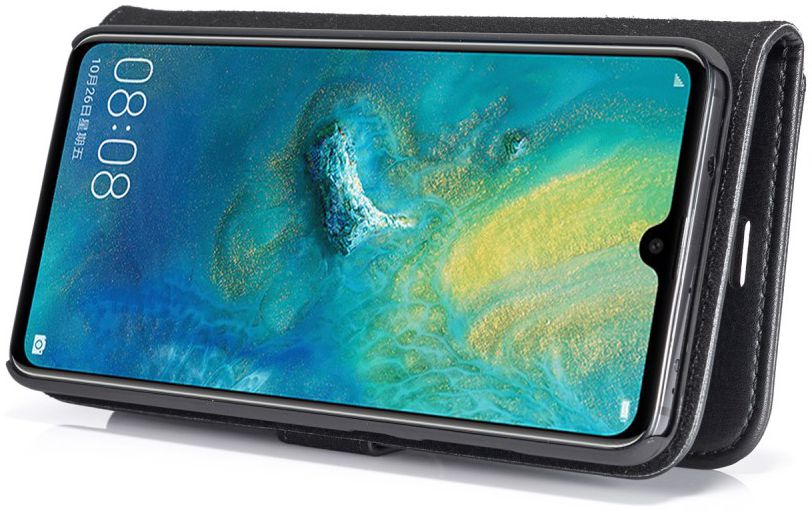 Huawei Mate 20 Echt Leren 2-in-1 Portemonnee Hoesje Zwart afbeelding 4