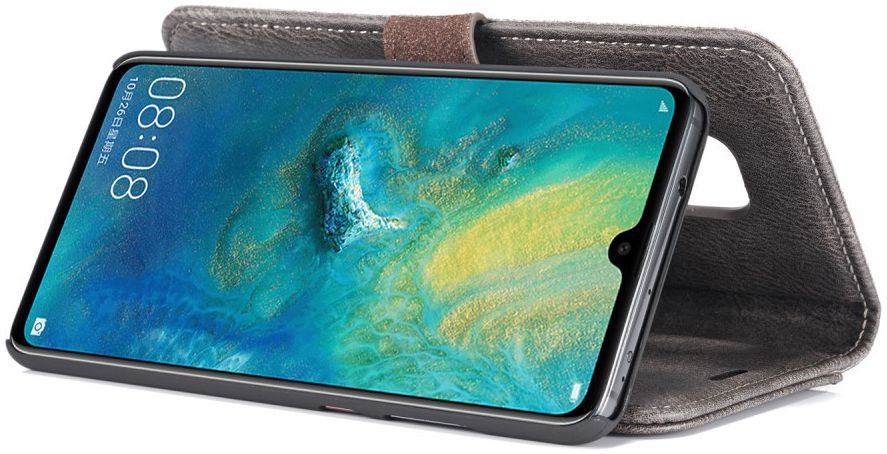 Huawei Mate 20 Echt Leren 2-in-1 Portemonnee Hoesje Grijs afbeelding 12