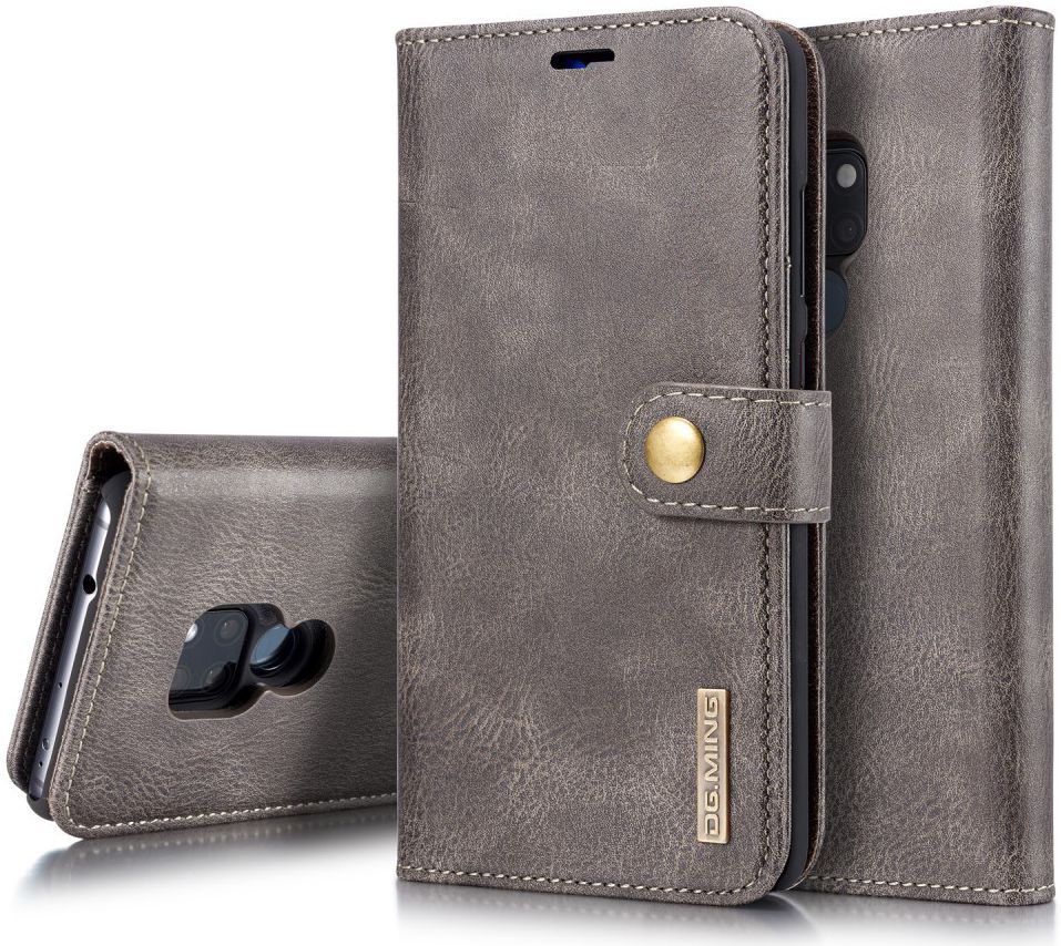 Huawei Mate 20 Echt Leren 2-in-1 Portemonnee Hoesje Grijs afbeelding 3