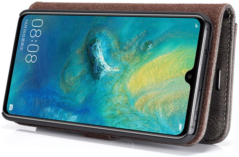 Huawei Mate 20 Echt Leren 2-in-1 Portemonnee Hoesje Grijs afbeelding 4