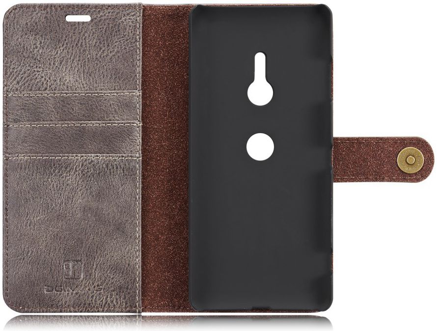 Sony Xperia XZ3 Echt Leren 2-in-1 Portemonnee Hoesje Grijs afbeelding 13