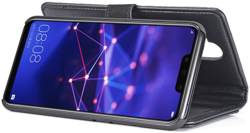 Huawei Mate 20 Lite Echt Leren 2-in-1 Portemonnee Hoesje Zwart afbeelding 12