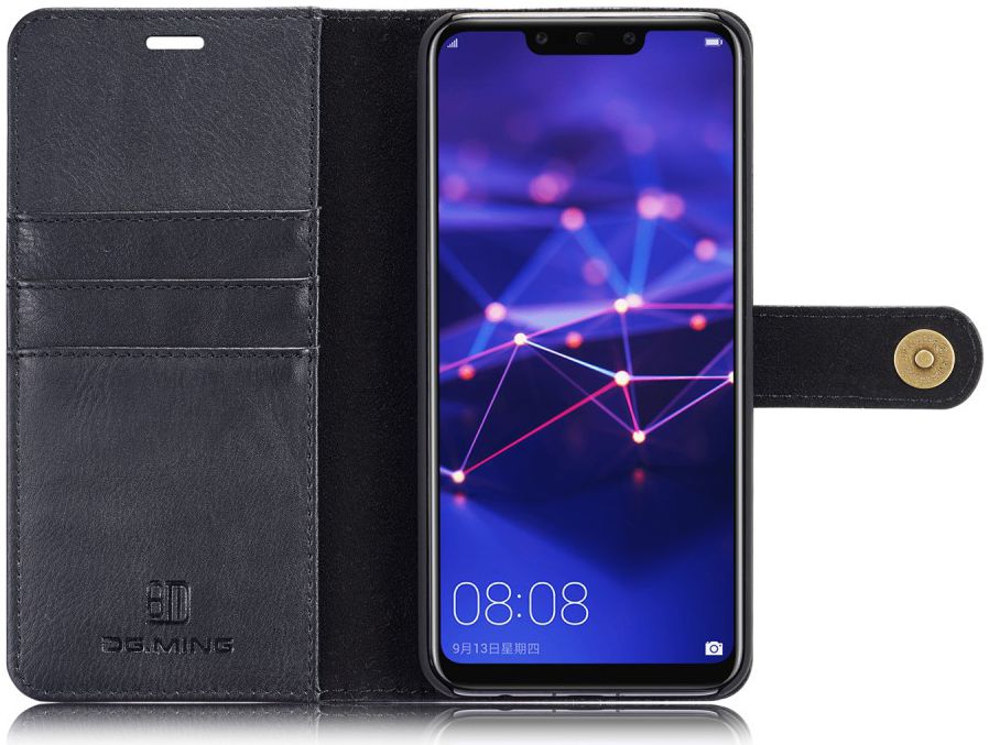 Huawei Mate 20 Lite Echt Leren 2-in-1 Portemonnee Hoesje Zwart afbeelding 7
