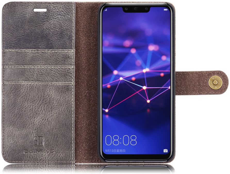 Huawei Mate 20 Lite Echt Leren 2-in-1 Portemonnee Hoesje Grijs afbeelding 8