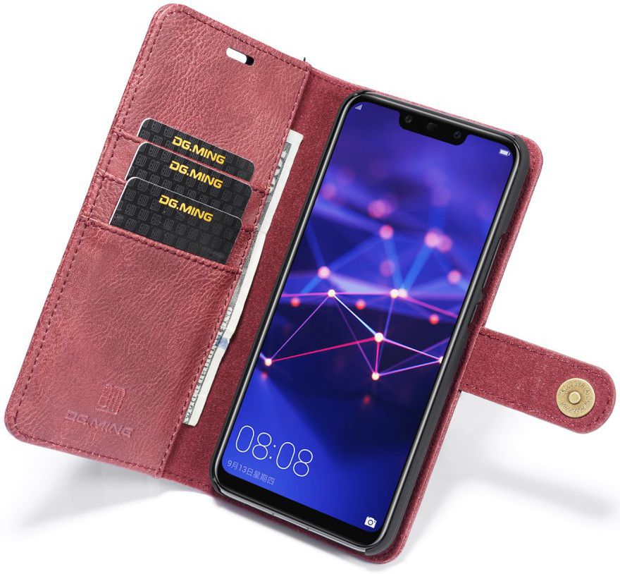 Huawei Mate 20 Lite Echt Leren 2-in-1 Portemonnee Hoesje Rood afbeelding 2