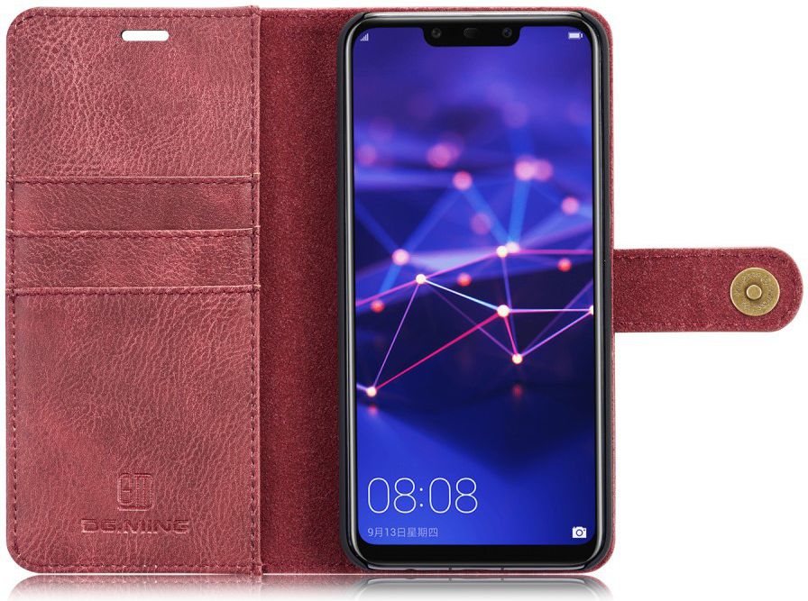 Huawei Mate 20 Lite Echt Leren 2-in-1 Portemonnee Hoesje Rood afbeelding 14