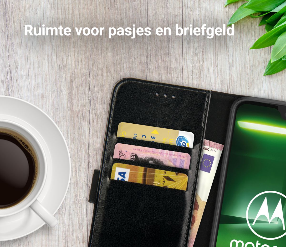 Rosso Element Motorola Moto G7 Hoesje Book Cover Zwart afbeelding 5