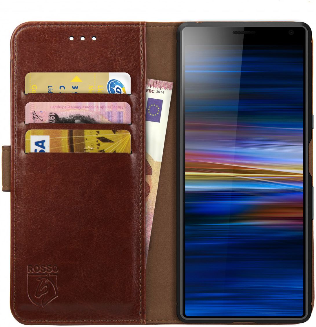 Rosso Element Sony Xperia 10 Hoesje Book Cover Bruin afbeelding 1