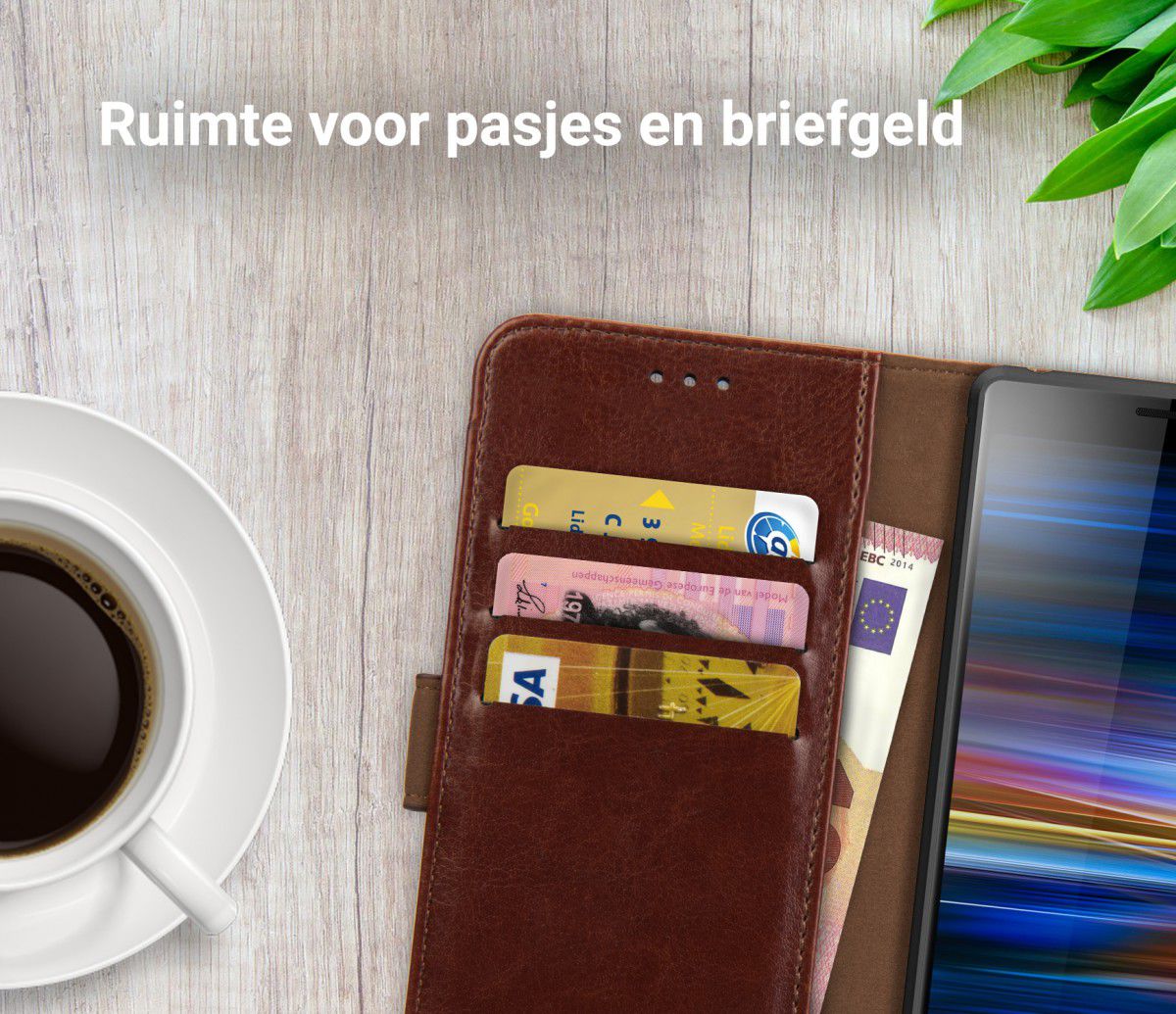 Rosso Element Sony Xperia 10 Hoesje Book Cover Bruin afbeelding 9