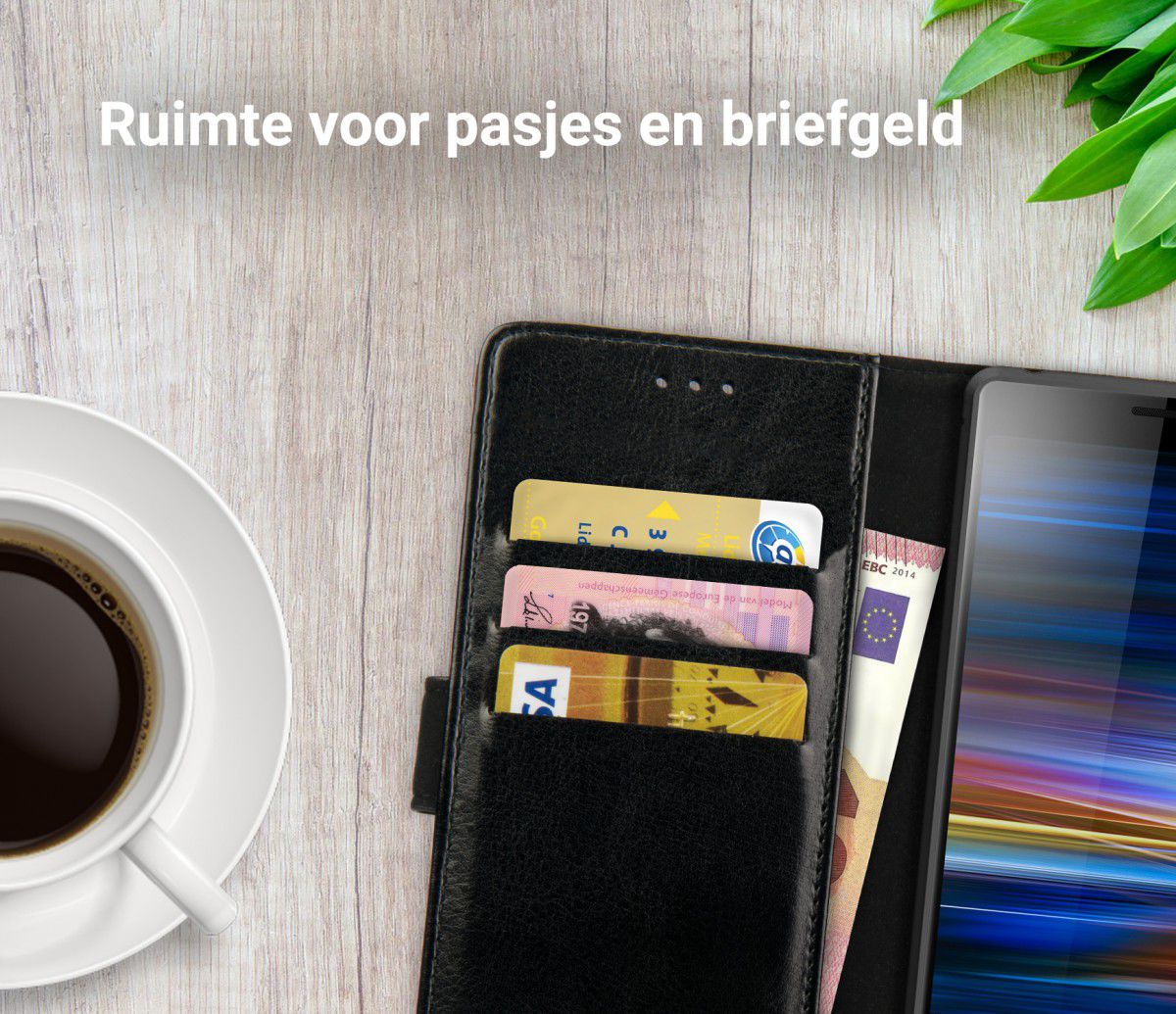 Rosso Element Sony Xperia 10 Plus Hoesje Book Cover Zwart afbeelding 9