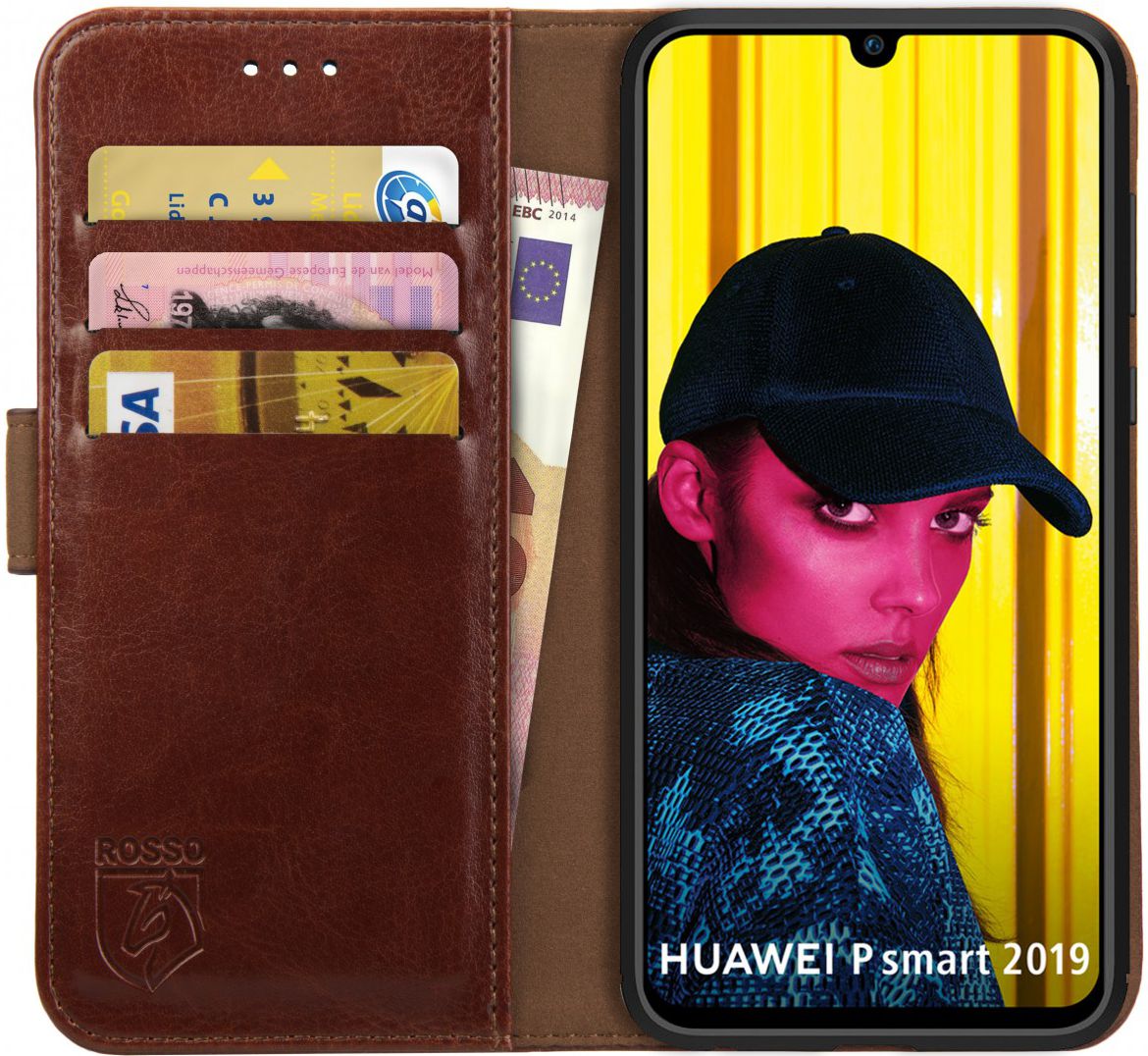 Rosso Element Huawei P Smart (2019) Hoesje Book Cover Bruin afbeelding 1