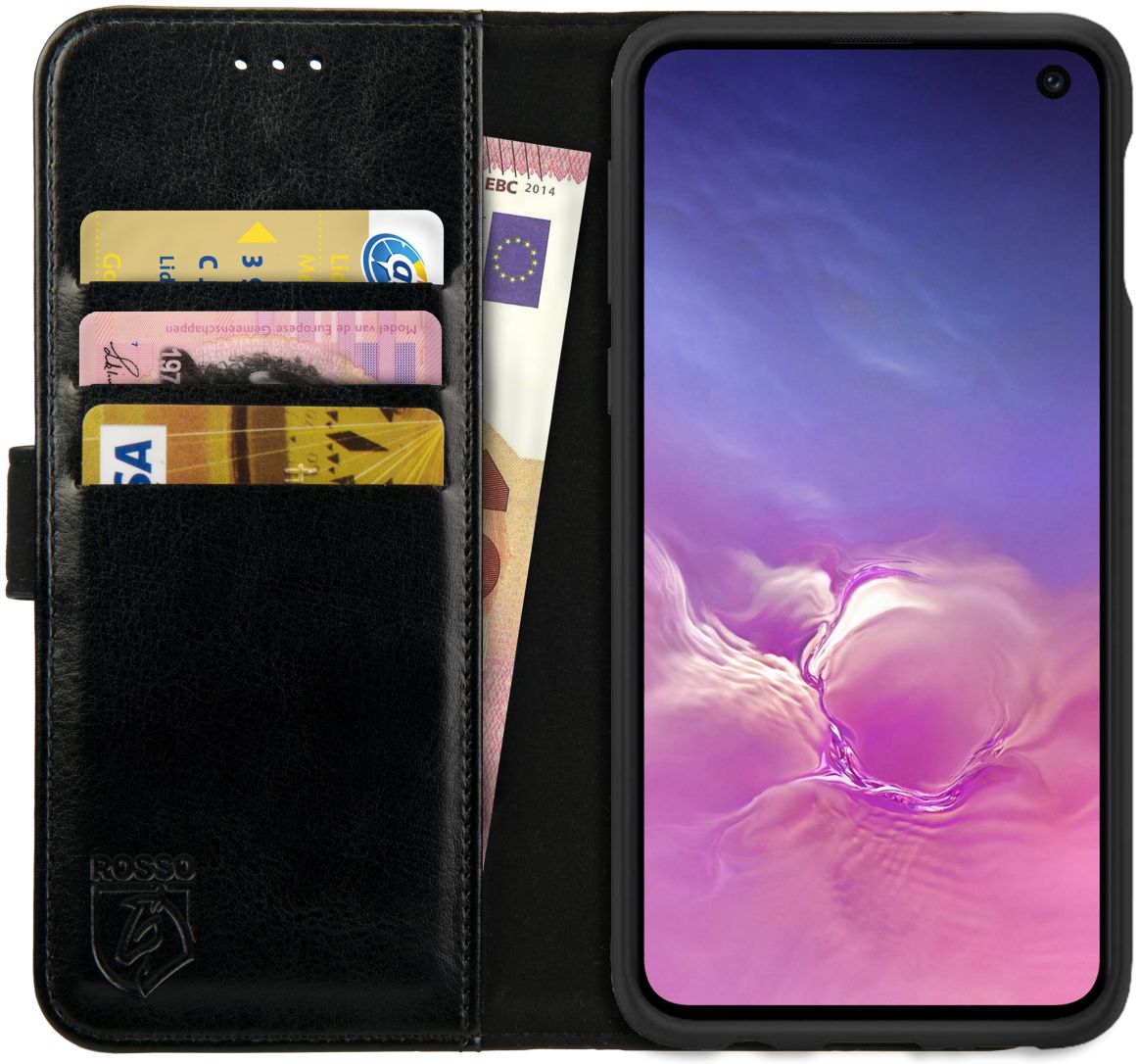 Rosso Element Samsung Galaxy S10E Hoesje Book Cover Zwart afbeelding 1