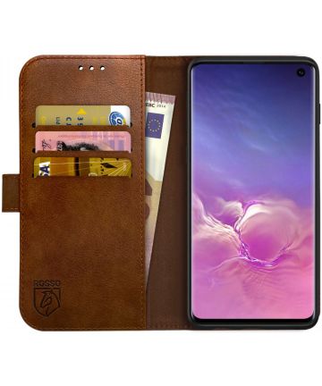 Rosso Element Samsung Galaxy S10 Hoesje Book Cover Bruin Hoesjes