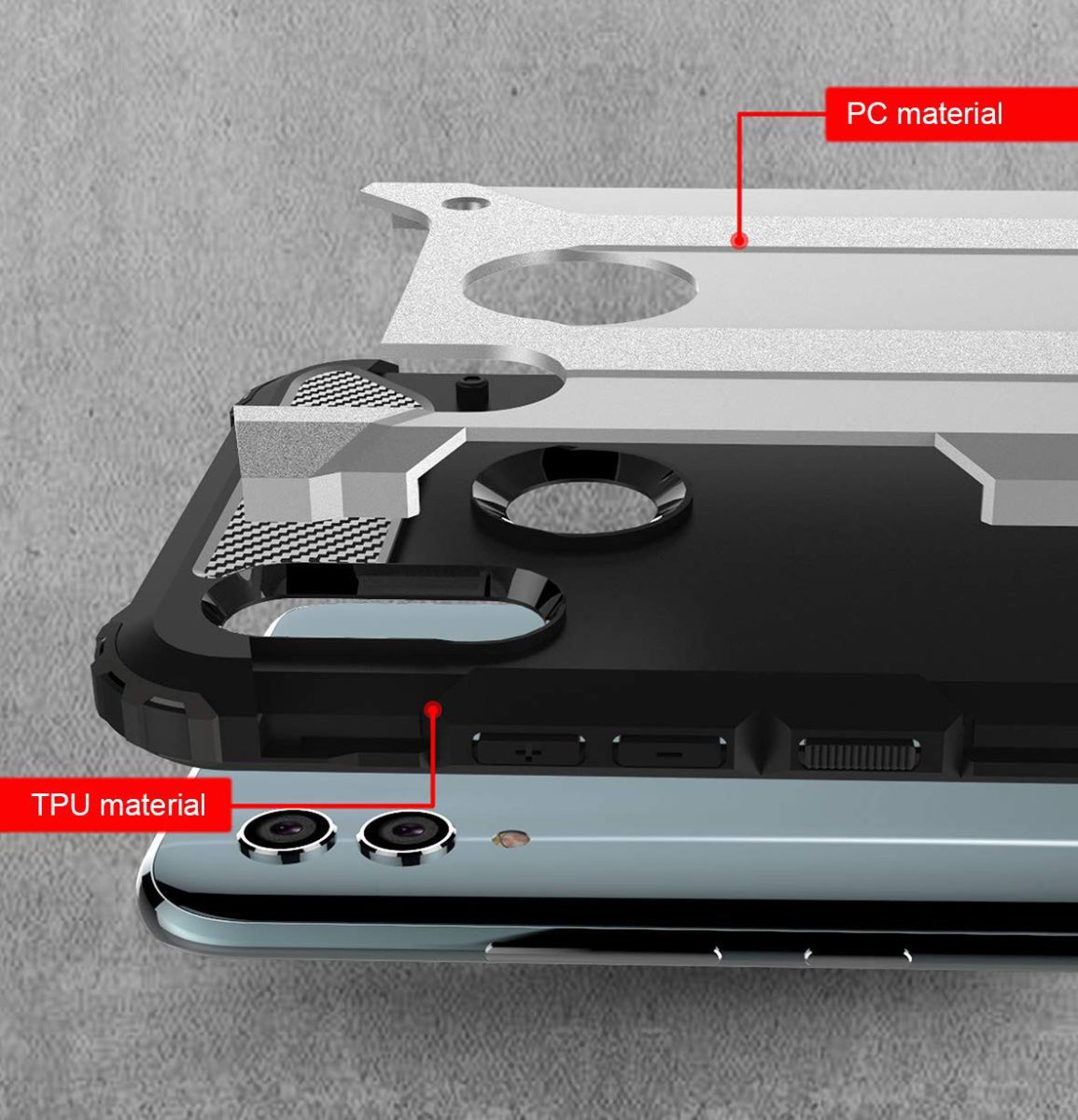 Huawei P Smart (2019) Hybride Hoesje Blauw afbeelding 5
