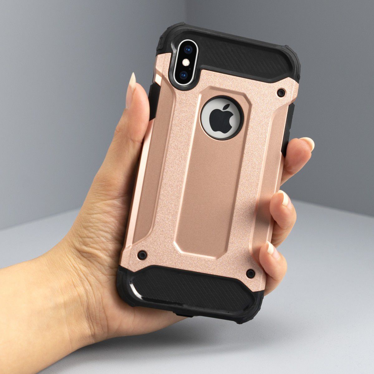 Huawei P Smart (2019) Hybride Hoesje Roze Goud afbeelding 5