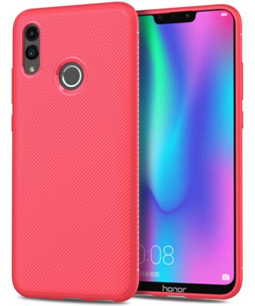 Huawei P Smart (2019) Twill Slim Texture Back Cover Rood Hoesjes