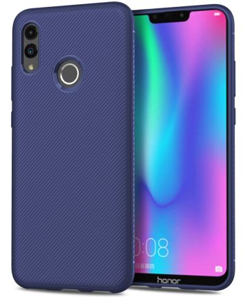 Huawei P Smart (2019) Twill Slim Texture Back Cover Blauw Hoesjes
