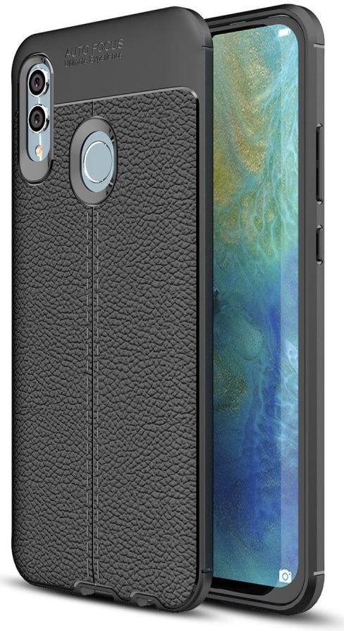 Huawei P Smart (2019) Hoesje met Kunstleer Coating Zwart afbeelding 1