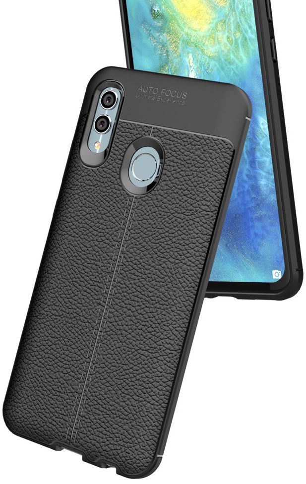 Huawei P Smart (2019) Hoesje met Kunstleer Coating Zwart afbeelding 10
