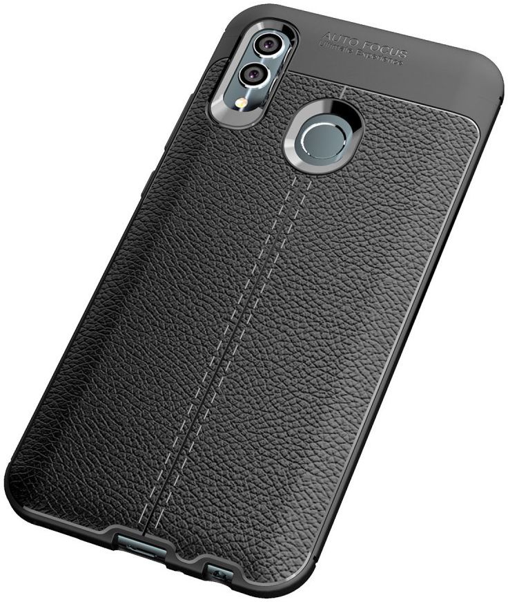 Huawei P Smart (2019) Hoesje met Kunstleer Coating Zwart afbeelding 5