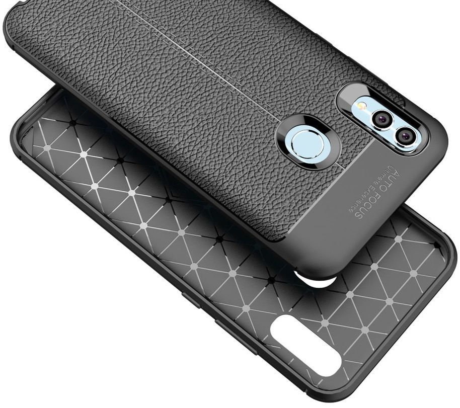 Huawei P Smart (2019) Hoesje met Kunstleer Coating Zwart afbeelding 6