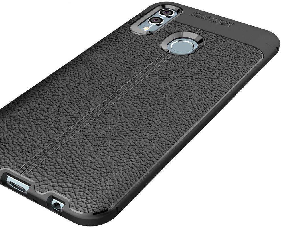 Huawei P Smart (2019) Hoesje met Kunstleer Coating Zwart afbeelding 8