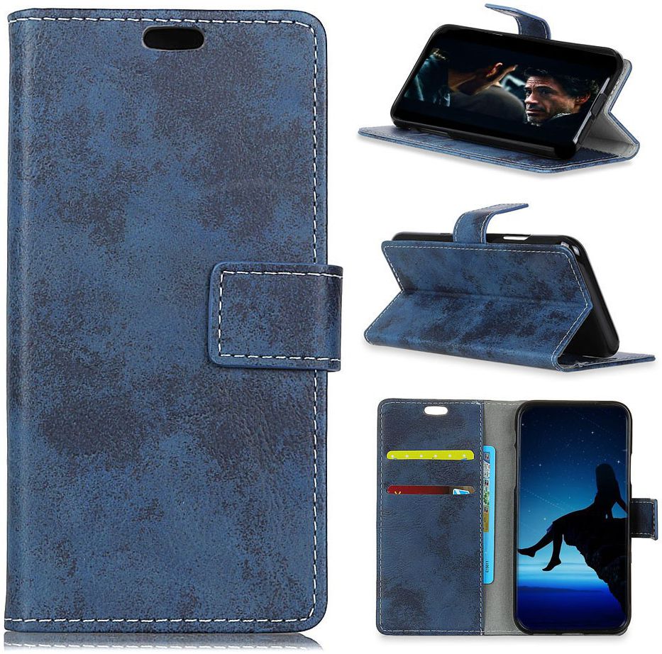 Huawei P Smart (2019) Retro Portemonnee Hoesje Blauw afbeelding 7
