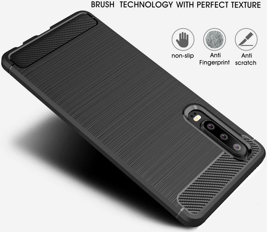 Huawei P30 Geborsteld TPU Hoesje Blauw afbeelding 6