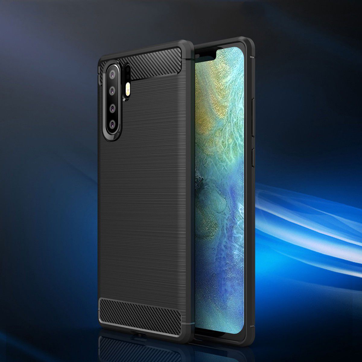 Huawei P30 Pro Geborsteld TPU Hoesje Zwart afbeelding 12