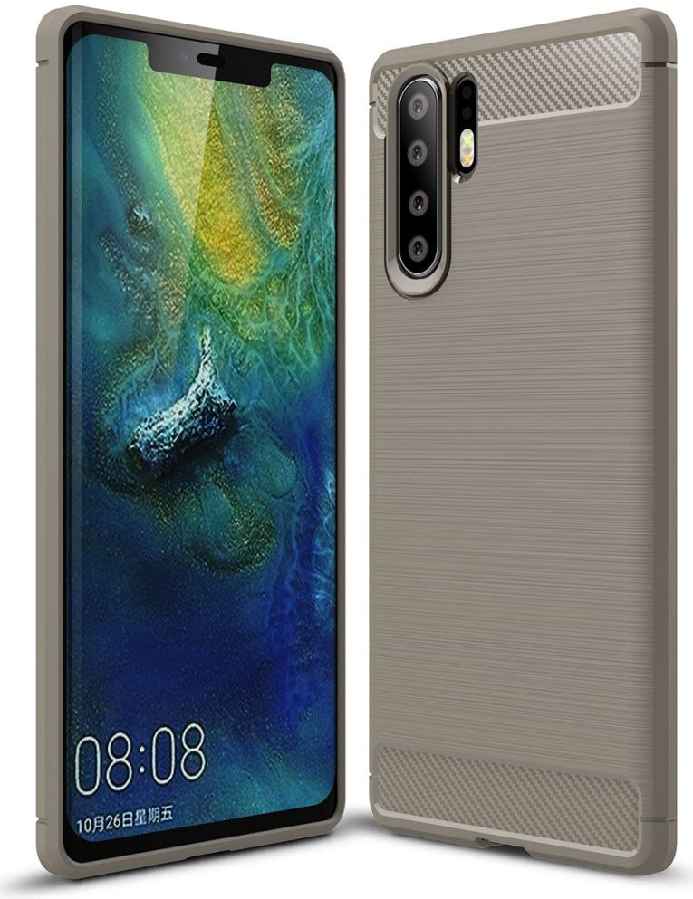 Huawei P30 Pro Geborsteld TPU Hoesje Grijs afbeelding 1
