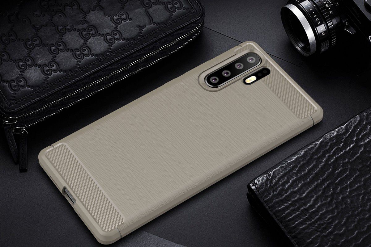 Huawei P30 Pro Geborsteld TPU Hoesje Grijs afbeelding 2