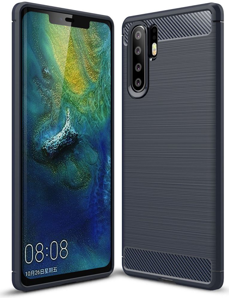Huawei P30 Pro Geborsteld TPU Hoesje Blauw afbeelding 1