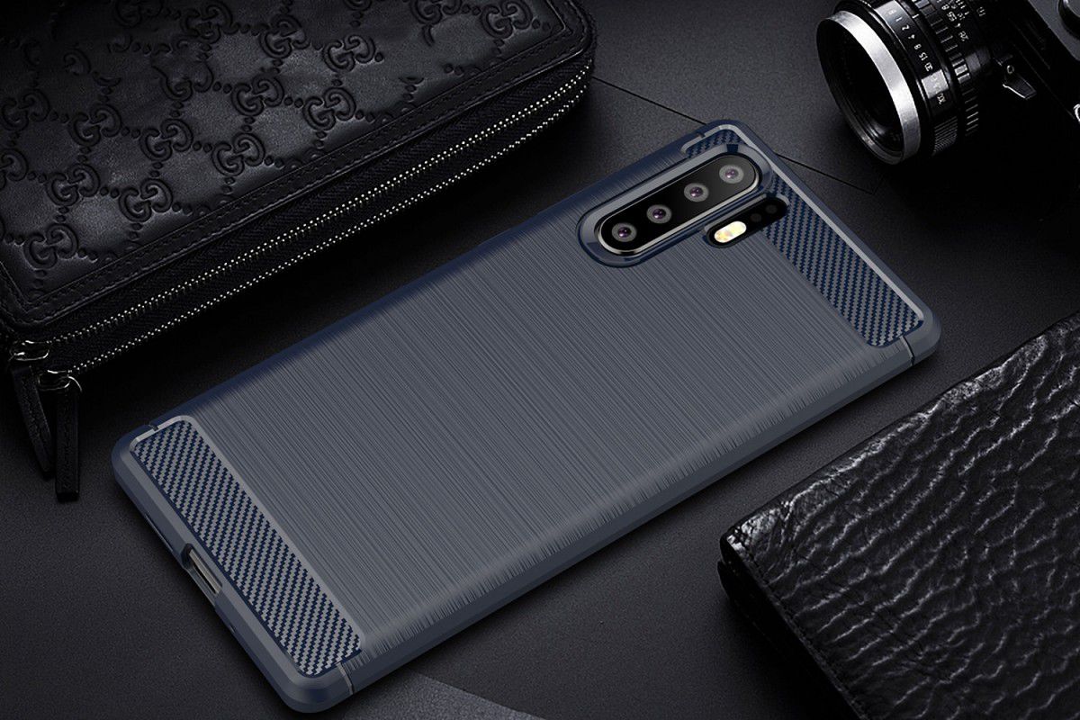 Huawei P30 Pro Geborsteld TPU Hoesje Blauw afbeelding 4