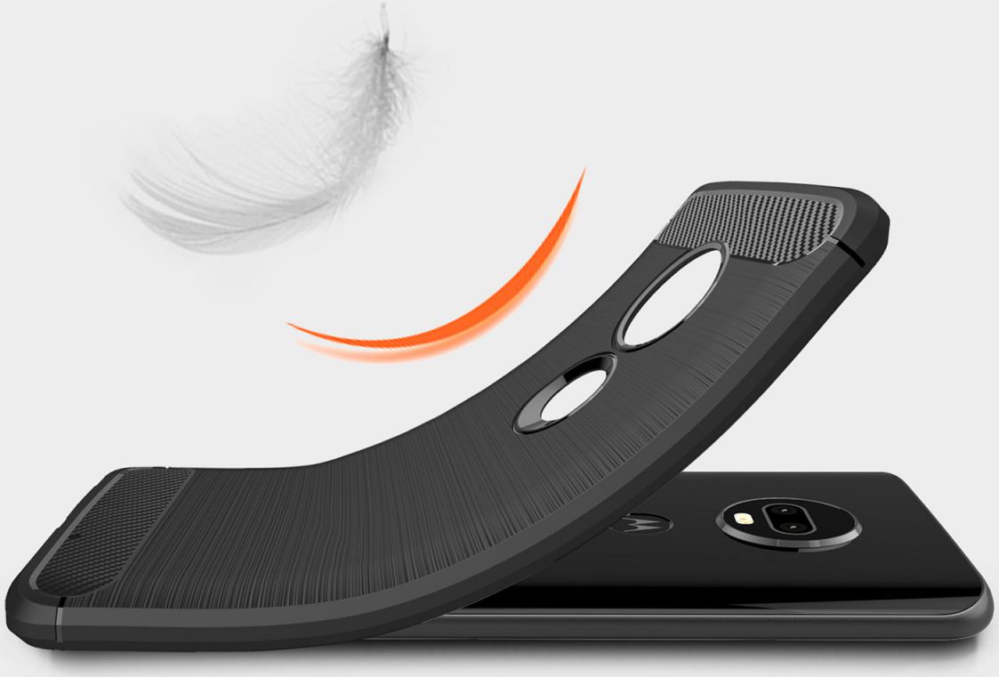 Motorola Moto G7 Geborsteld TPU Hoesje Zwart afbeelding 5