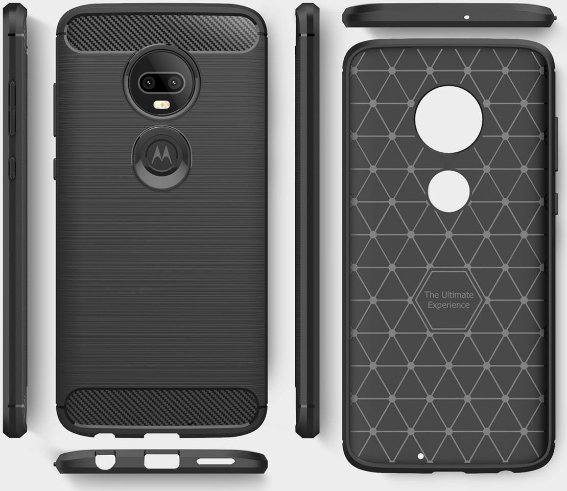 Motorola Moto G7 Geborsteld TPU Hoesje Zwart afbeelding 8