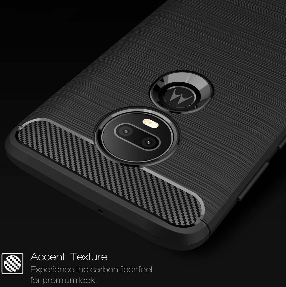 Motorola Moto G7 Geborsteld TPU Hoesje Zwart afbeelding 9
