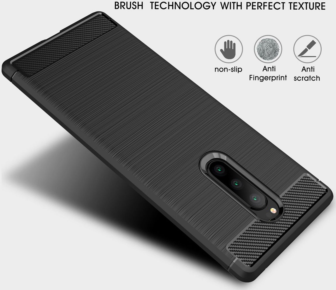 Sony Xperia 1 Geborsteld TPU Hoesje Blauw afbeelding 6