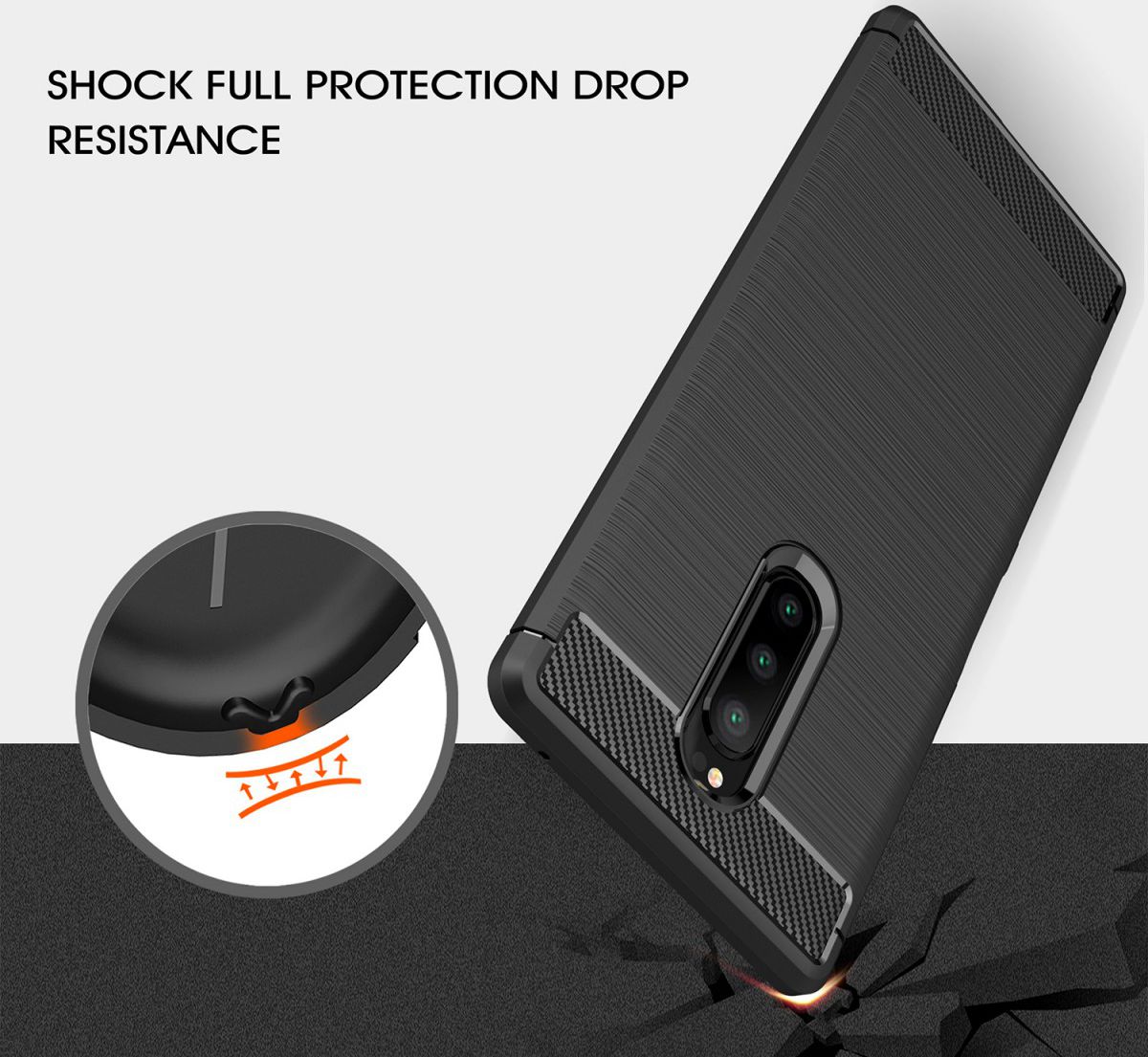 Sony Xperia 1 Geborsteld TPU Hoesje Rood afbeelding 4