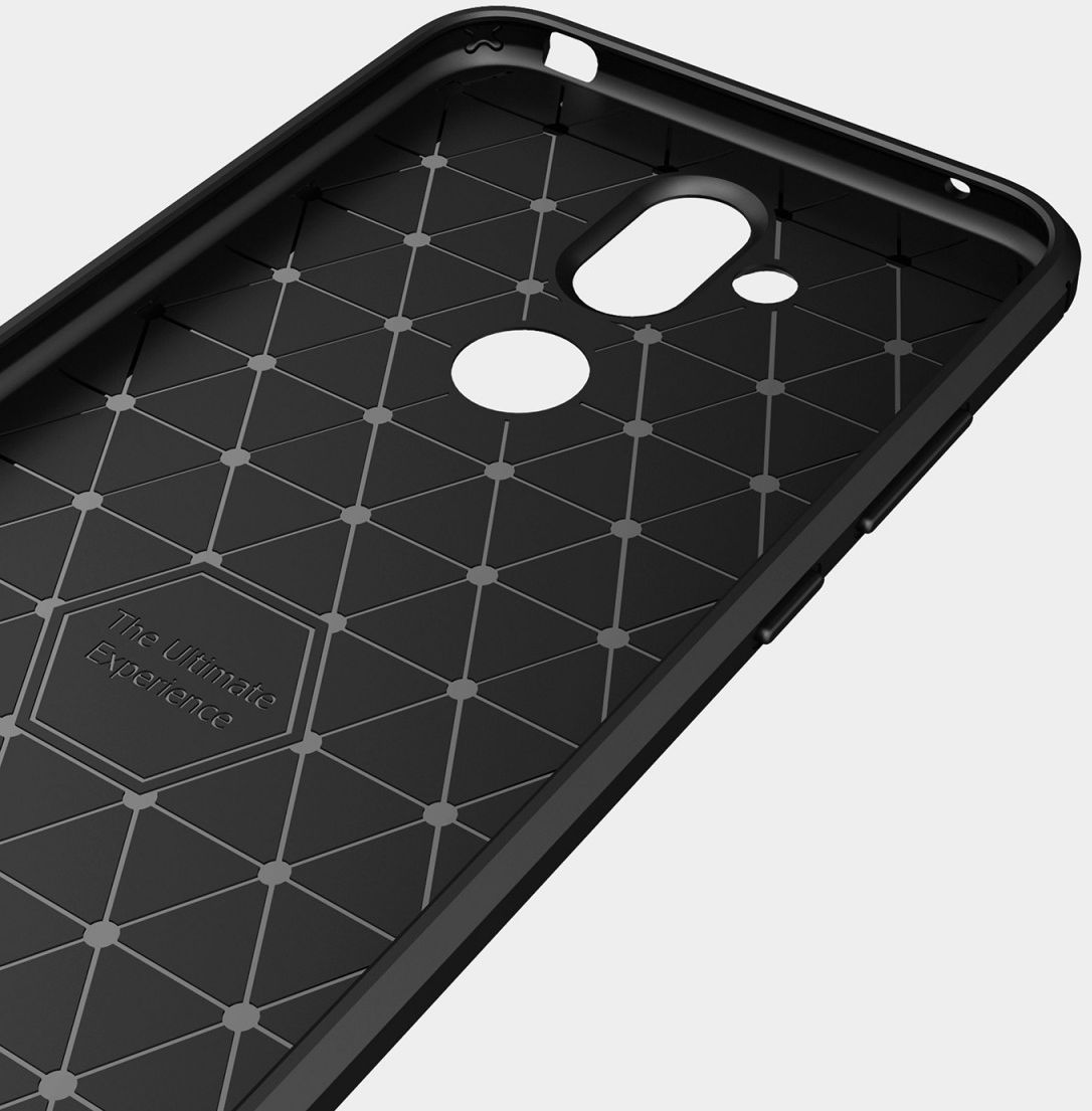 Nokia 8.1 Geborsteld TPU Hoesje Zwart afbeelding 8