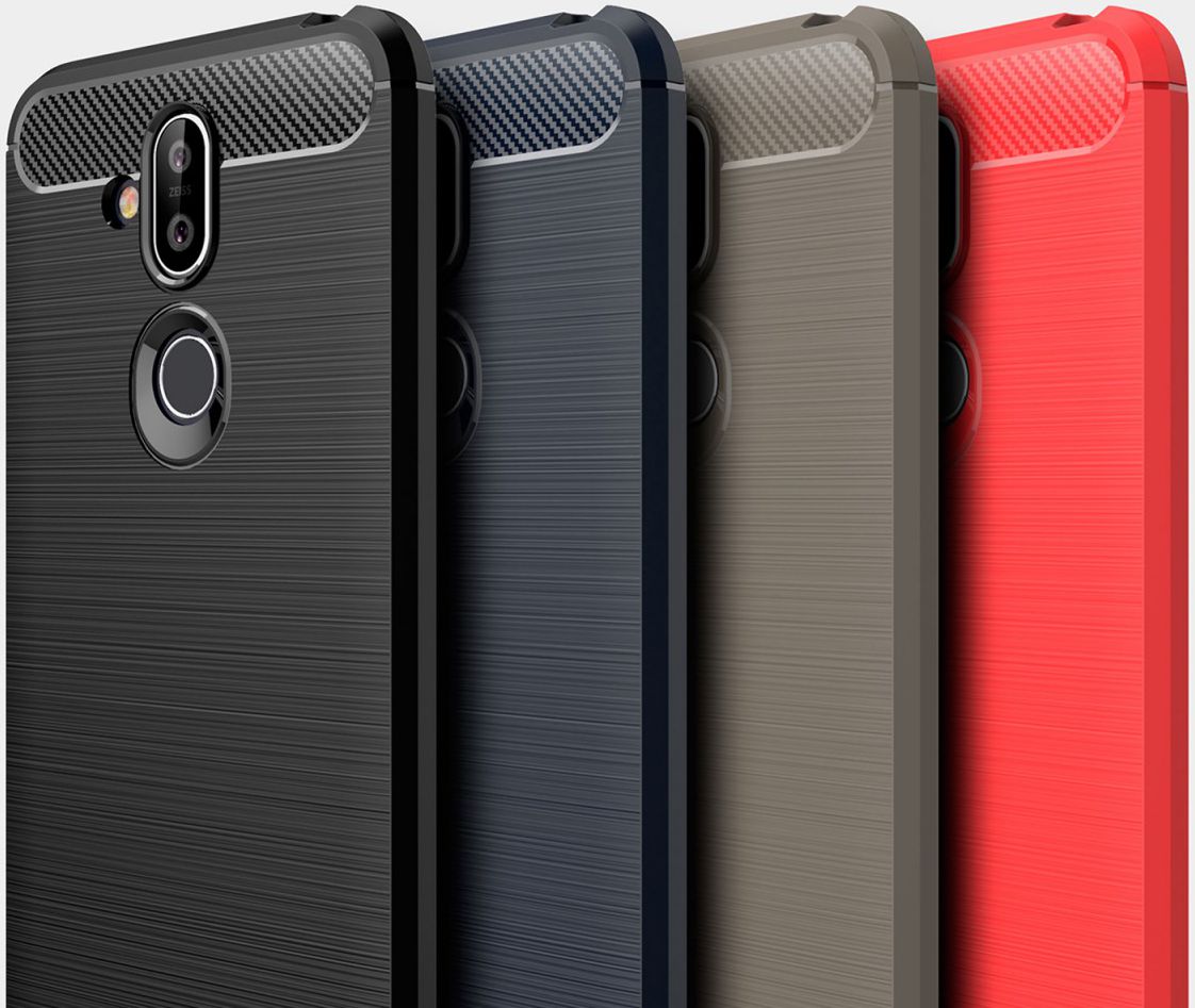 Nokia 8.1 Geborsteld TPU Hoesje Blauw afbeelding 12