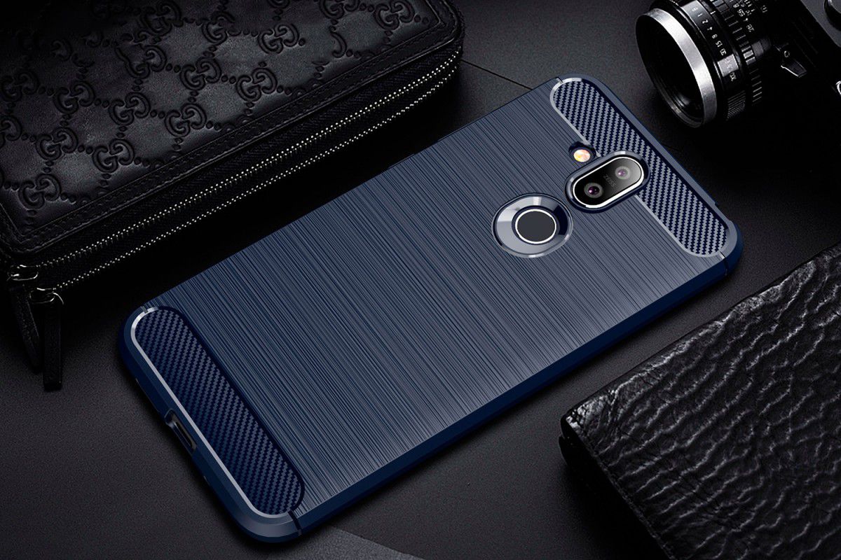 Nokia 8.1 Geborsteld TPU Hoesje Blauw afbeelding 2