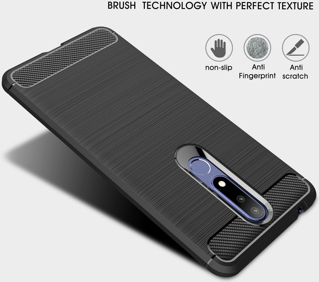 Nokia 3.1 Plus Geborsteld TPU Hoesje Rood afbeelding 6
