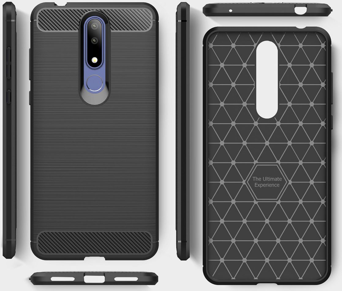 Nokia 3.1 Plus Geborsteld TPU Hoesje Rood afbeelding 8
