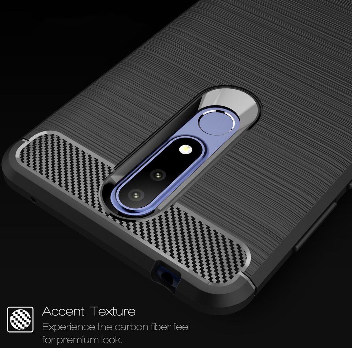 Nokia 3.1 Plus Geborsteld TPU Hoesje Rood afbeelding 9