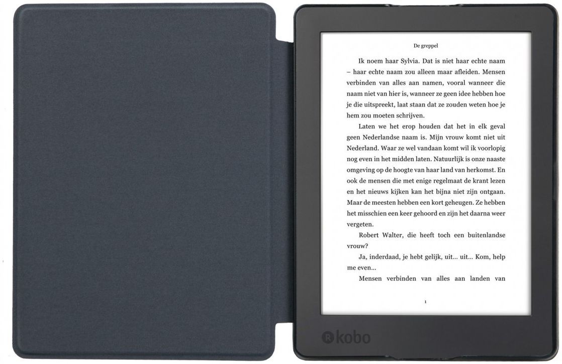 Kobo Aura H2O Edition 2 (2017) Hoesje Book Case Zwart afbeelding 4