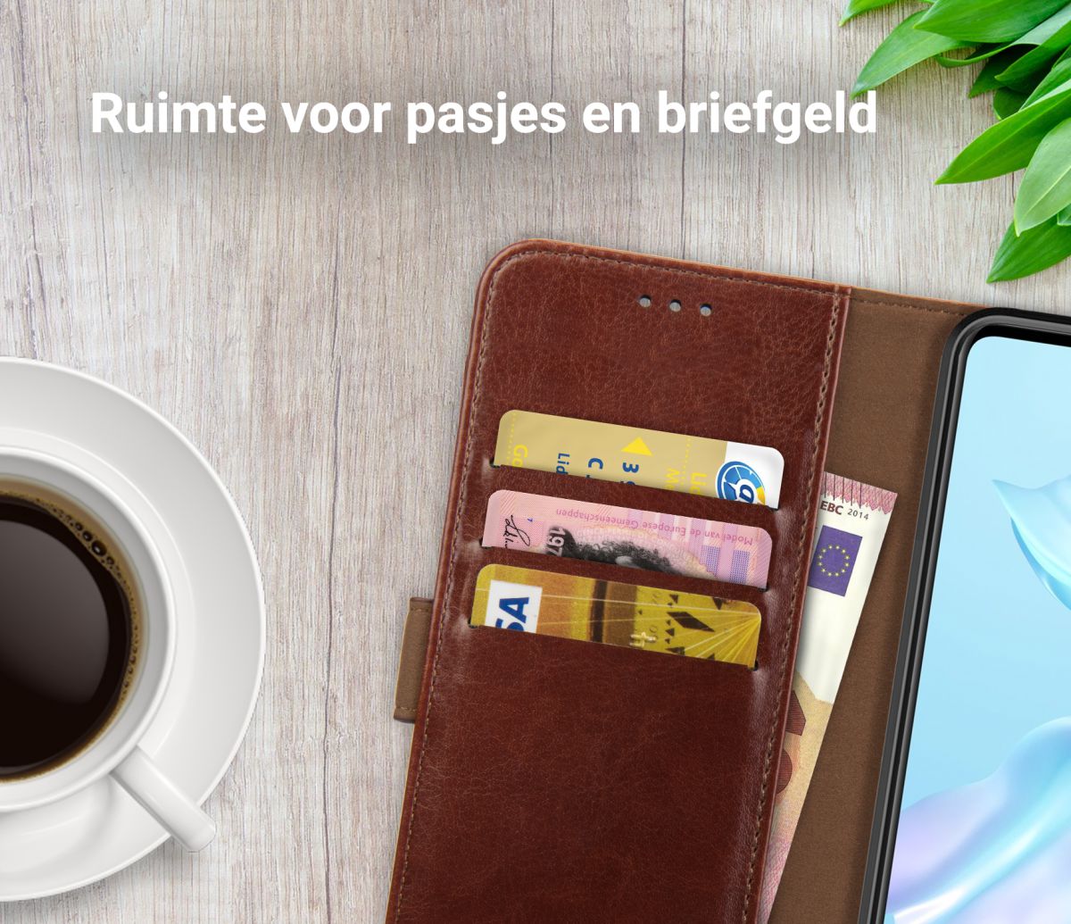 Rosso Element Huawei P30 Hoesje Book Cover Bruin afbeelding 8