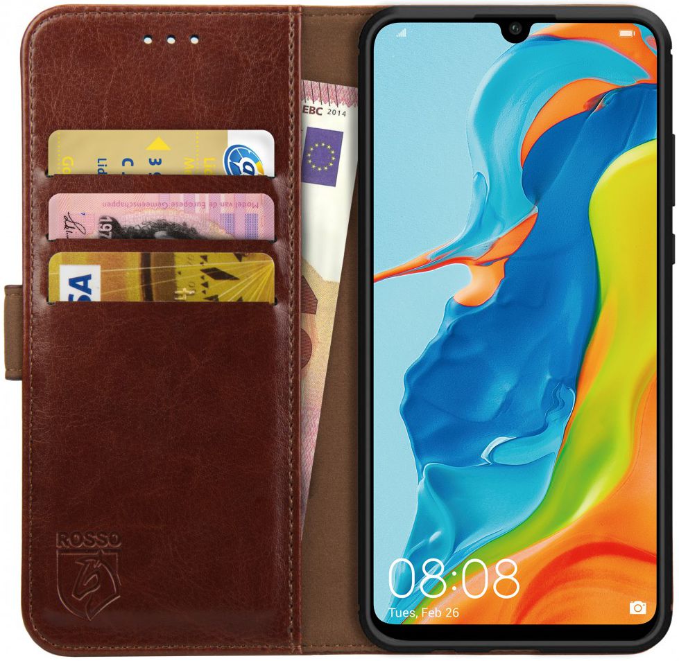 Rosso Element Huawei P30 Lite Hoesje Book Cover Bruin afbeelding 1