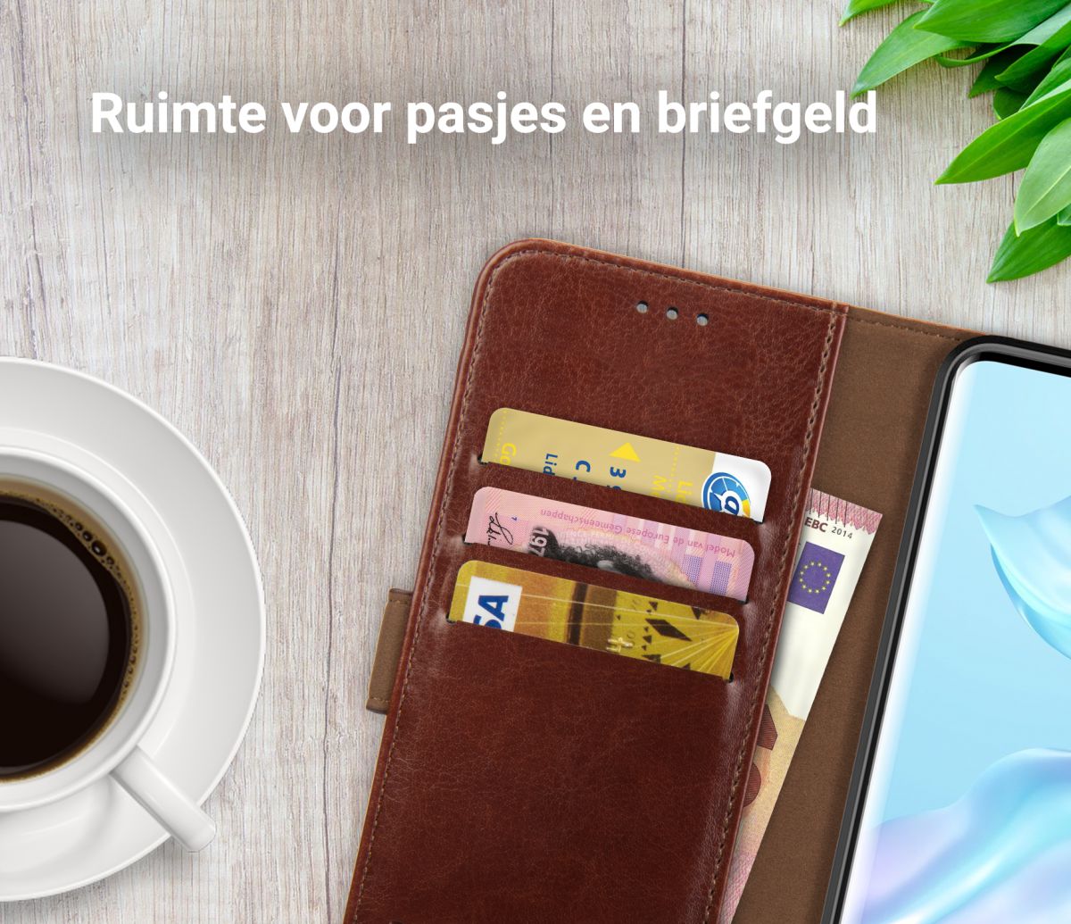 Rosso Element Huawei P30 Pro (New Edition) Hoesje Book Cover Bruin afbeelding 9