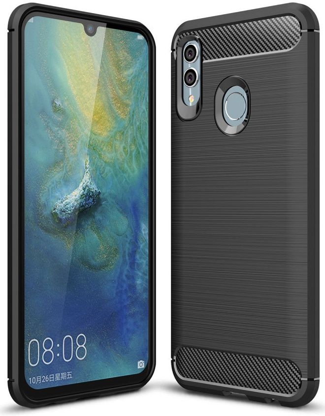 Huawei P Smart (2019) Geborsteld TPU Hoesje Zwart afbeelding 1